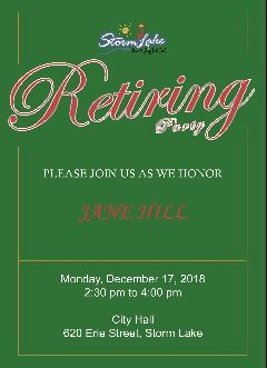 Retiring Party Jane Hill